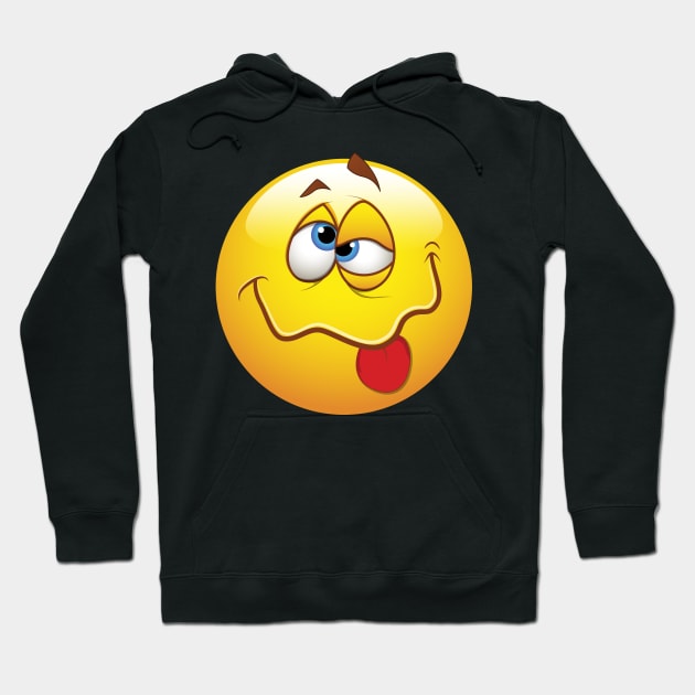 Drunk Smiley Face Emoticon Hoodie by allovervintage